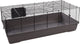 Flamingo hamsterkooi – mobi – caviakooi dwergkonijnenkooi – ruime binnenkooi met hooiruif en diepe bodem – metaal zwart grijs – 117,5x58x42,5 cm – europese kwaliteit