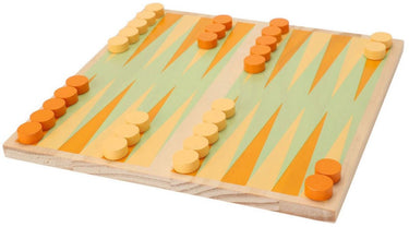 Koopman houten bordspel backgammon reisspel compact formaat 20x20cm.