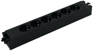 Bachmann stekkerdoos met wieland gst18® installatiestekker en 6 contacten zwart
