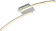 Briloner go - plafonnière - gebogen plafondlamp - 2-lichts - led 2 x 6w - warm wit licht - 55,4 cm - aluminiumkleurig