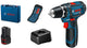 Bosch professional gsr 12v-15 schroefmachine - met 2x 12v accu's en lader - incl. koffer en bitset