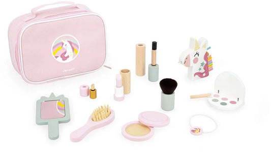Janod - unicorn - beauty case - 10 make-up accessoires
