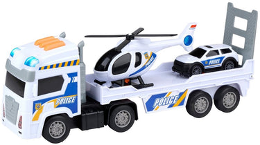 Eddy toys gearbox politie vrachtwagen set - politieauto, helikopter en vrachtwagen