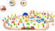 Classic world set spoorbaan houten trein + figuren 110 st.