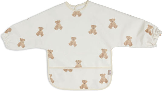 Jollein - slab waterproof met mouw (teddy bear) - polyester - polyurethaan - slabbetjes baby - 40 cm