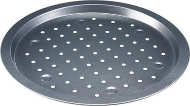 Westmark pizzabakplaat, rond, met gaatjes, koudgewalst staal, back meister, antraciet, 32922270