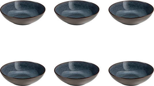 Medard de noblat - feeling indigo - salade en pastabord 18 cm - 6 delig - stoneware