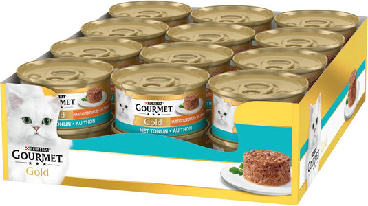 Gourmet gold hartig torentje - kattenvoer natvoer - tonijn - 24 x 85 g