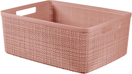 Curver jute opbergmand m - 12 liter - roze