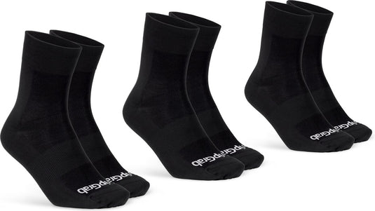 Gripgrab - lightweight sl 3pack performance zomer fietssokken 3 paar coolmax wielersport sokken regular cut - zwart - unisex - maat m (41-44)