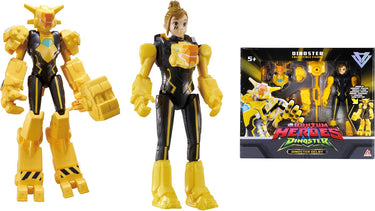 Quantum heroes dinoster dinoster - 2 figuren in 1 - transformeer je robots - 22cm - delby