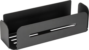 Wenko turbo-loc doucherek bivio mat zwart aluminium 30x10cm - badrek - douchemand - bevestigen zonder boren - zelfklevend - afgeronde hoeken