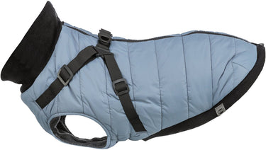 Trixie hondenjas pontis - fleece voering, geïntegreerd tuig, 24 cm - blauwgrijs