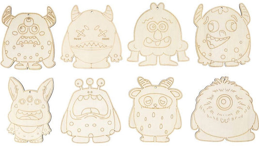 Creativ company cc houten figuren monsters 24 stuks