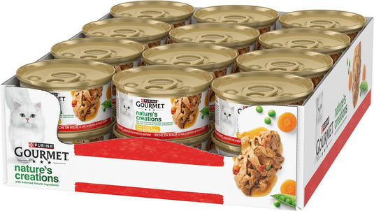Gourmet nature's creations - kattenvoer natvoer - rund - 24 x 85 g