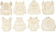 Creativ company cc houten figuren monsters 24 stuks