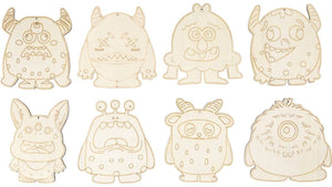 Creativ company cc houten figuren monsters 24 stuks