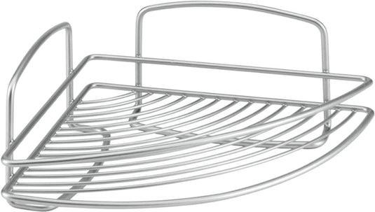 Metaltex onda badkamerrek hoekplank – 22x22x11 cm – zilver – metaal polytherm coating – 5 jaar garantie