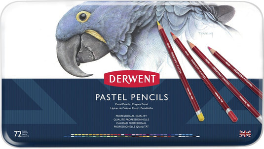 Derwent pastel potloden - assortiment in blik - 4mm - 72 stuks