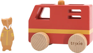 Trixie houten dieren brandweerwagen klein