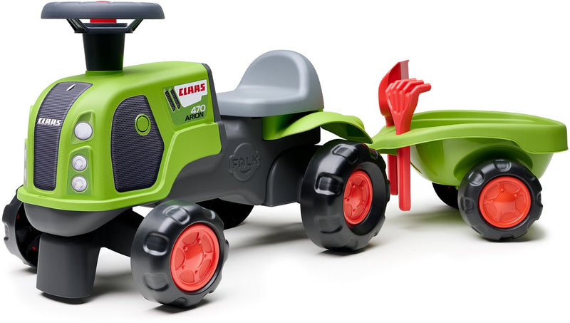 Cargue la imagen en el visor de la galería, Falk claas 470 arion ride-on groen met aanhanger + zandset
