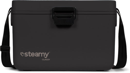 Steamy classy 12 - kleine koelbox incl. divider snijplank met schouderband - 12 liter - raven black