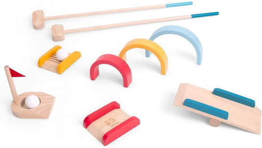 Bs toys houten golfset - buitenspeelgoed voor kinderen - minigolf - midgetgolf - golfset kinderen - buiten speelgoed - buitenspel - buiten spellen - tuin speelgoed - houten speelgoed - cadeau kind