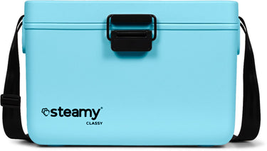 Steamy classy 12 - kleine koelbox incl. divider snijplank met schouderband - 12 liter - sky blue