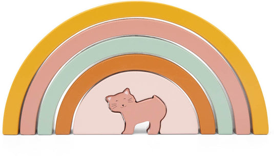 Trixie houten stapelregenboog mrs. cat – 12m+ – stapelspel – fsc hout