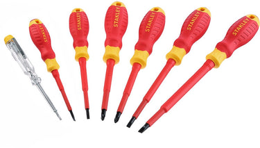 Stanley - schroevendraaier set - 7 stuks - geïsoleerd tot 1000v - chroom-vanadium staal