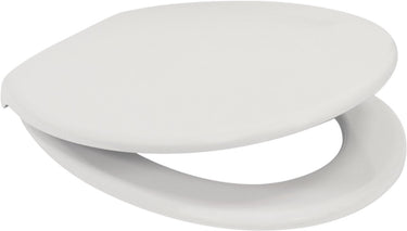 Plieger rondo 280s toiletbril - universele vorm wc-bril - duroplast - wit - met deksel - rvs bevestiging