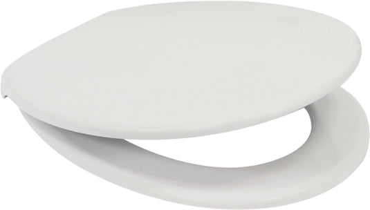 Plieger rondo 280s toiletbril - universele vorm wc-bril - duroplast - wit - met deksel - rvs bevestiging