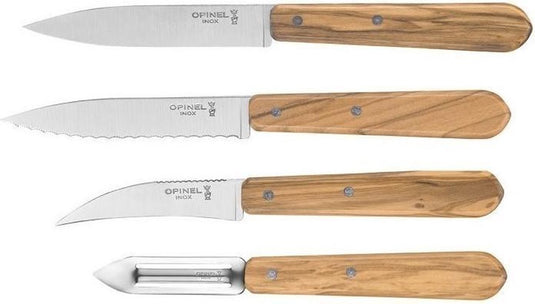 Opinel les essentiels messenset 4-delig olijfhout
