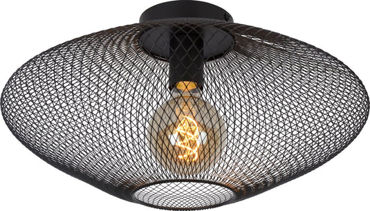 Lucide mesh - plafonnière (plafondlamp) - ø 45 cm - 1xe27 - zwart