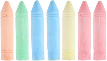 Eddy toys krijt xl - stoepkrijt xl 7 stuks - ca. 17 x 9 cm - groot formaat stoepkrijt voor buiten - roze, blauw, groen, geel en oranje