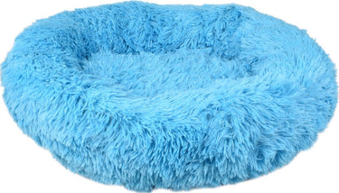 Flamingo mand krems – rond – blauw – 50 x 32 x 18 cm – comfortabele mand voor katten en kleine honden zoals chihuahua, maltezer en yorkshire terrier
