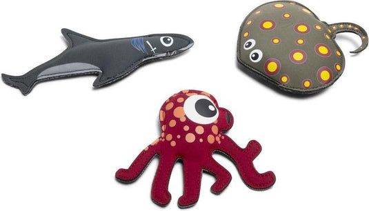 Bs toys water duikdieren - 19 x 10 cm - neopreen opduikdieren - zwembad spel - duikspeelgoed - speelgoed - 3 stuks