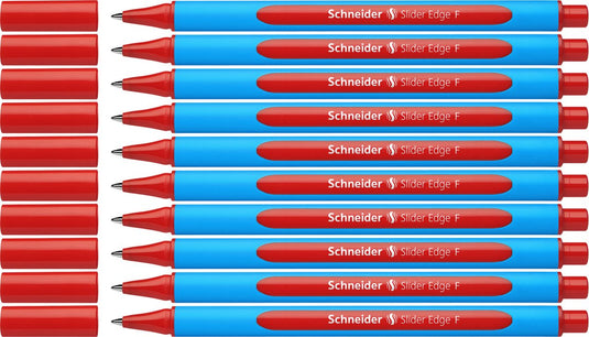 Schneider schrijfwaren schneider balpen - slider edge - f - rood - 10 stuks - s-152002-10