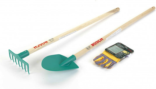 Klein toys bosch tuin 3-delige tuinset - incl. accessoires - incl. ophangogen - groen geel