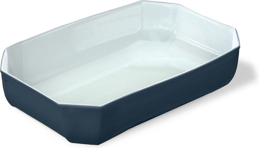 Pyrex rechthoekige ovenschaal 3,2l - borosilicaatglas - grijs glazuur buitenzijde - 33x22xh7cm