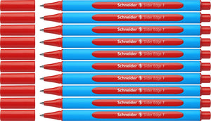 Schneider schrijfwaren schneider balpen - slider edge - f - rood - 10 stuks - s-152002-10