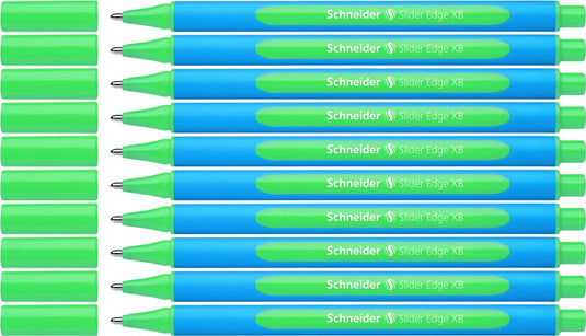 Schneider schrijfwaren schneider balpen - slider edge - penpunt xb - schrijfkleur groen - 10 stuks - s-152204-10