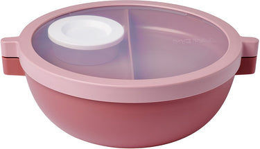 Mepal vita basic bento lunchbowl - 1.5 l - 4 vakken waarvan 2 uitneembare bakjes - bento box - salade lunchbox - vivid mauve