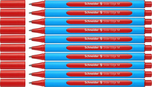 Schneider schrijfwaren schneider balpen - slider edge - penpunt m - schrijfkleur rood - 10 stuks - s-152102-10