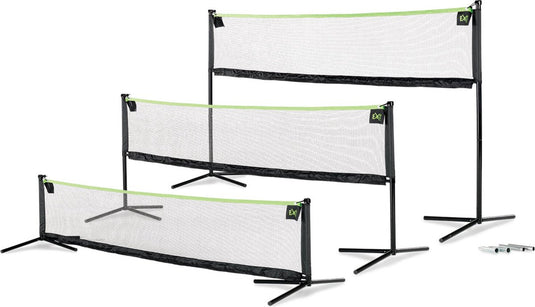 Exit toys exit verstelbaar sportnet 155x300cm - volleybalnet - badmintonnet - tennisnet - in hoogte verstelbaar - buiten - zwart