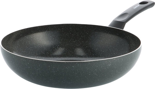 Kochstar stein keramische wokpan - zonder deksel - 28cm - 3.57l- pfas-vrij - inductie wokpan - inductie pan - keramische anti-aanbaklaag - koelgreep - ovenbestendig tot 130° c - graniet