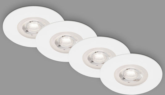 Briloner kulana - set van 4 led inbouwspots - dimbaar - badkamerverlichting - ø9 cm - ip44 - 4.9 w - 480 lm - 3.000 k - wit