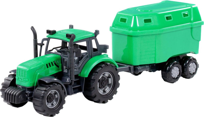 Afbeelding laden in galerijviewer, Cavallino tractor met paardentrailer groen, schaal 1:32

