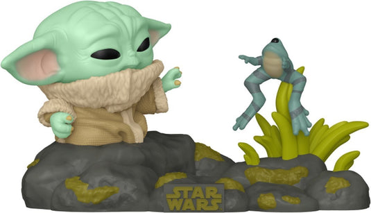 Funko pop deluxe star wars: the mandalorian - grogu with frog pop
