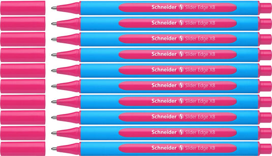Schneider schrijfwaren schneider balpen - slider edge - penpunt xb - schrijfkleur roze - 10 stuks - s-152209-10